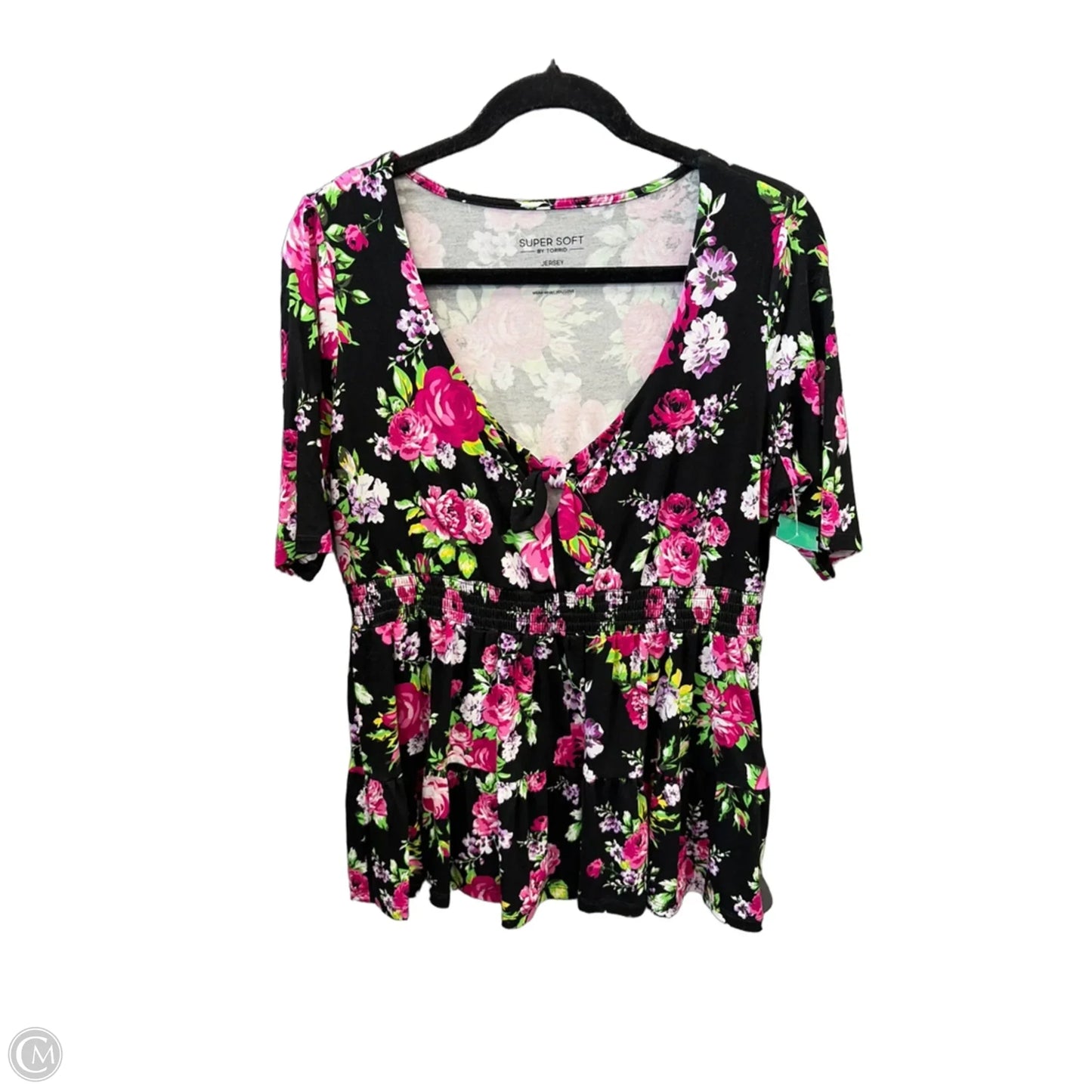 Top Short Sleeve By Torrid In Floral Print, Size: M
