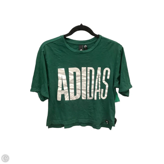 Athletic Top Short Sleeve By Adidas In Green, Size: M