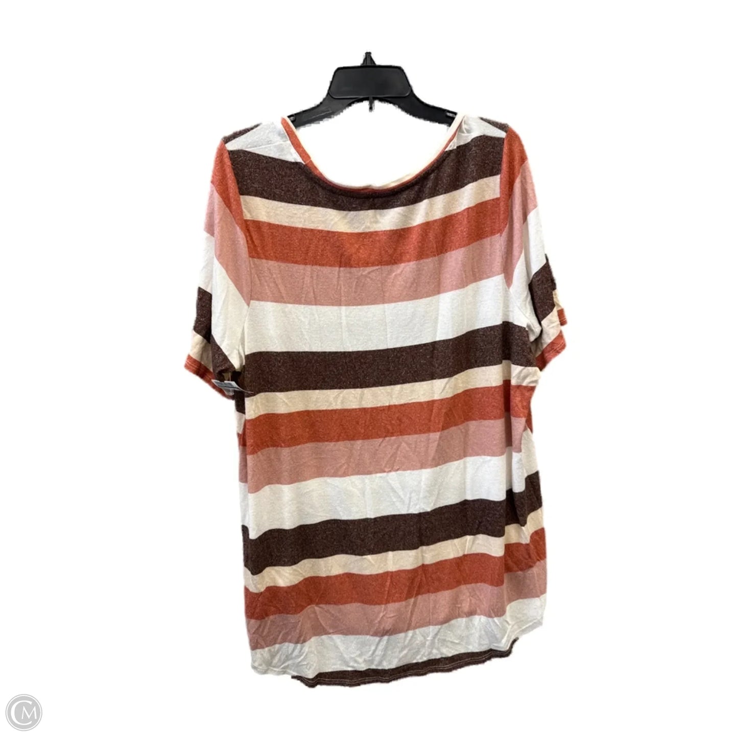 Top Short Sleeve By Maurices In Striped Pattern, Size: 2x