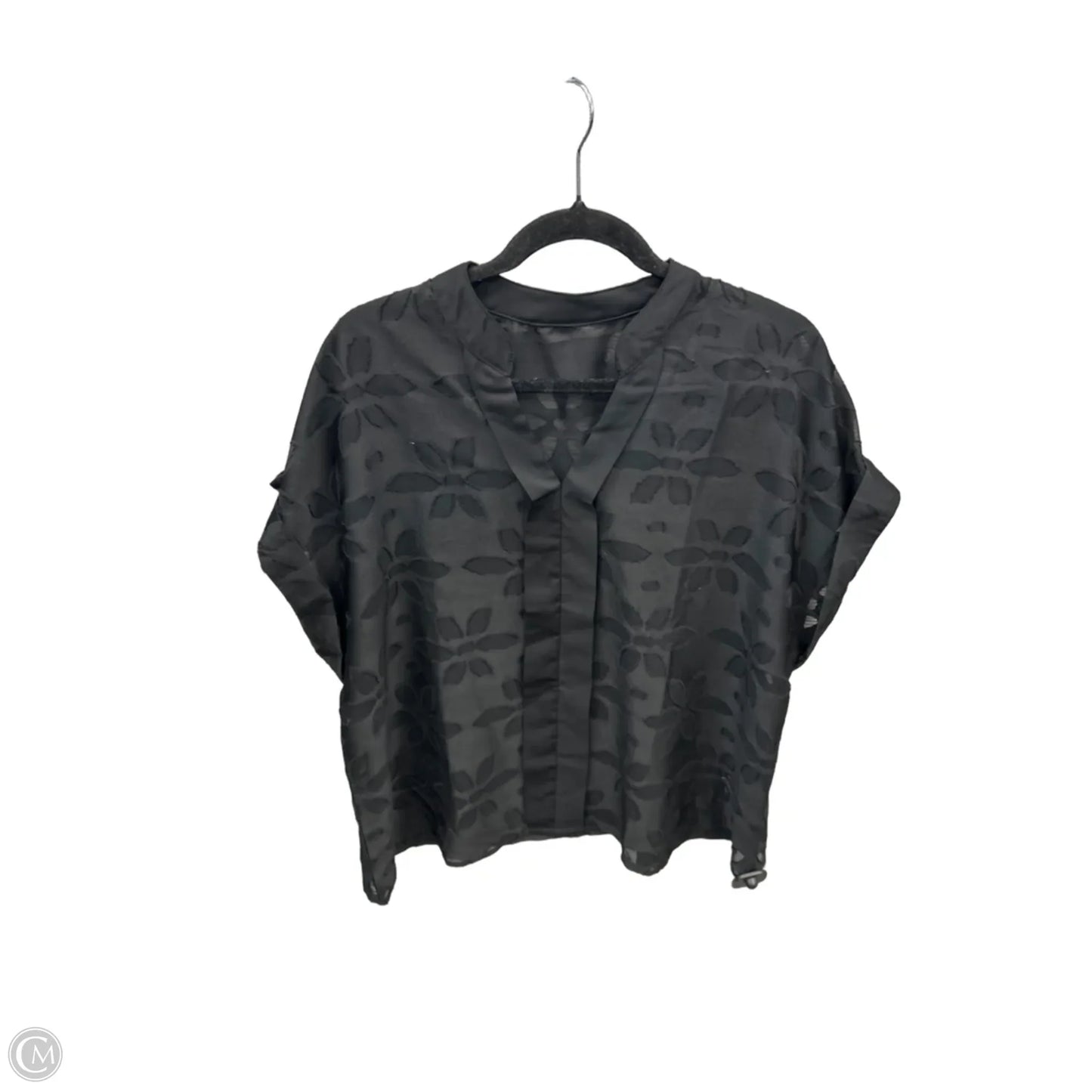 Top Short Sleeve By Shein In Black, Size: 1x
