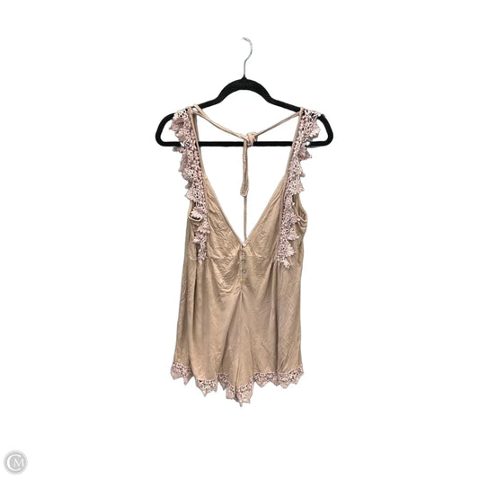 Top Sleeveless By Pol In Tan, Size: L