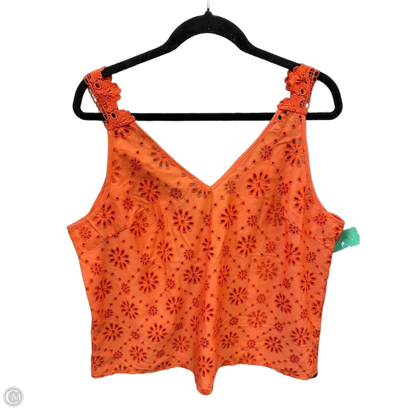 Top Sleeveless By Shein In Orange, Size: 1x