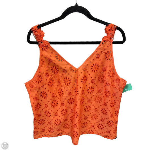 Top Sleeveless By Shein In Orange, Size: 1x