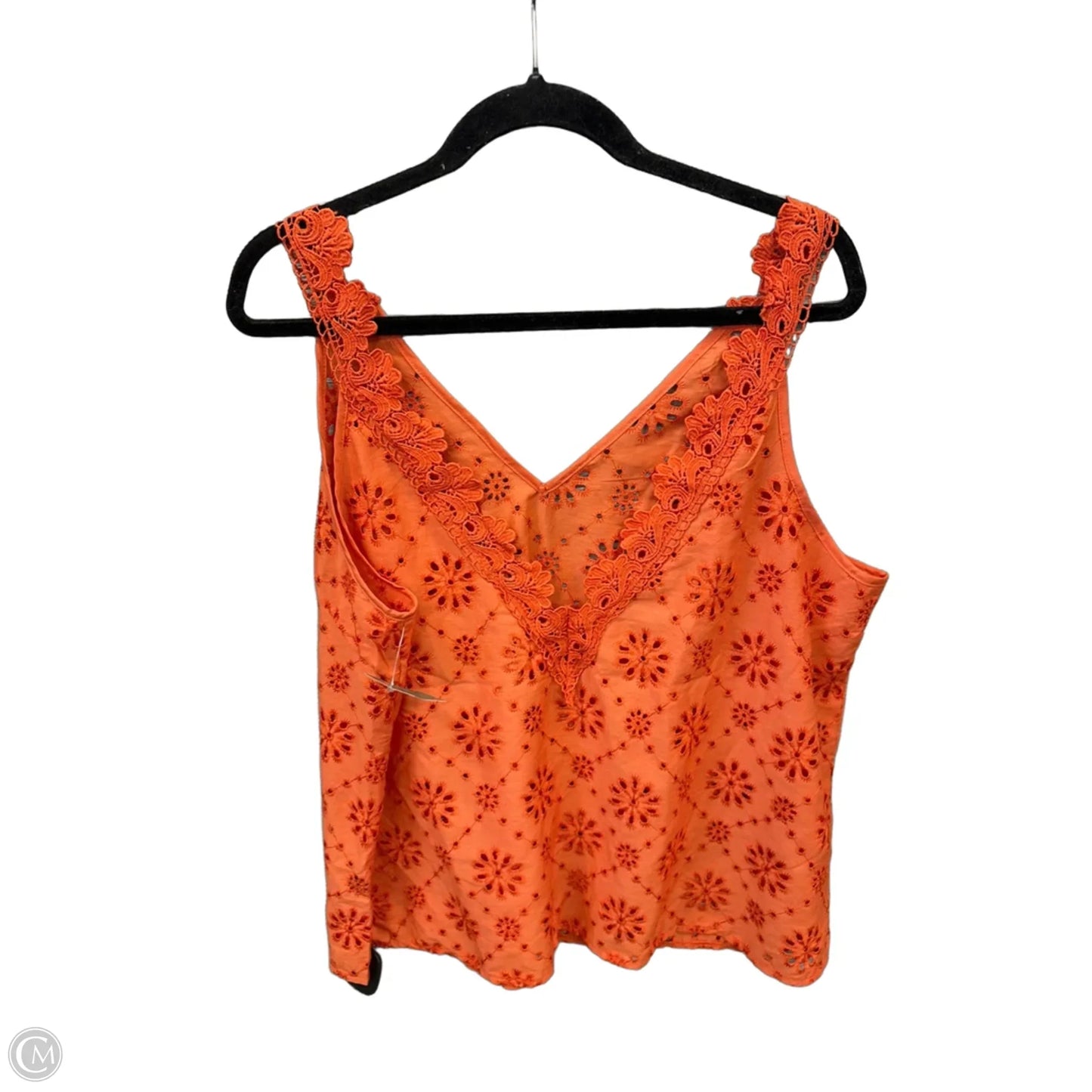 Top Sleeveless By Shein In Orange, Size: 1x