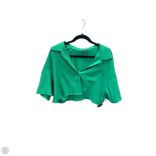 Top Short Sleeve By Shein In Green, Size: M