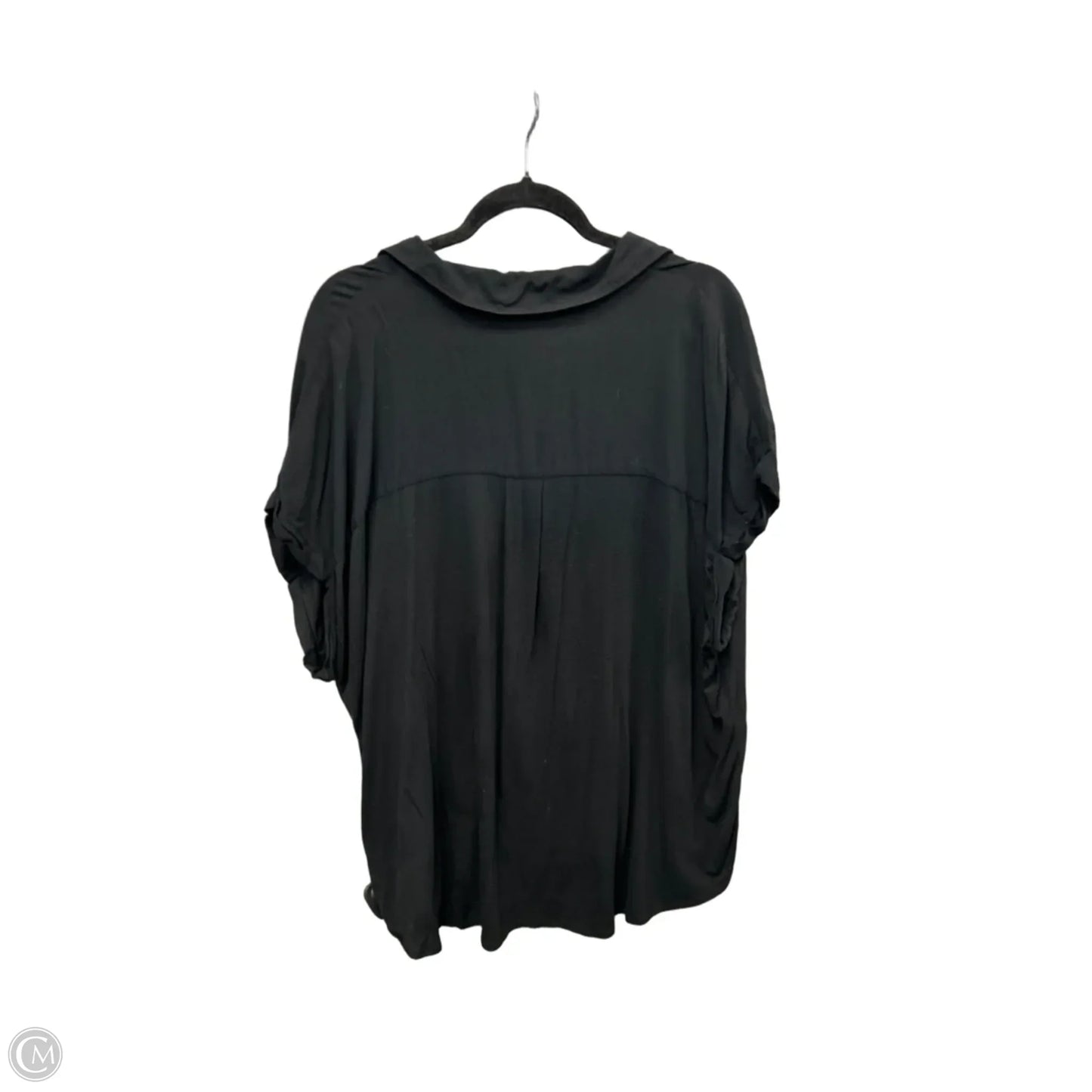 Top Short Sleeve By Ava & Viv In Black, Size: 2x