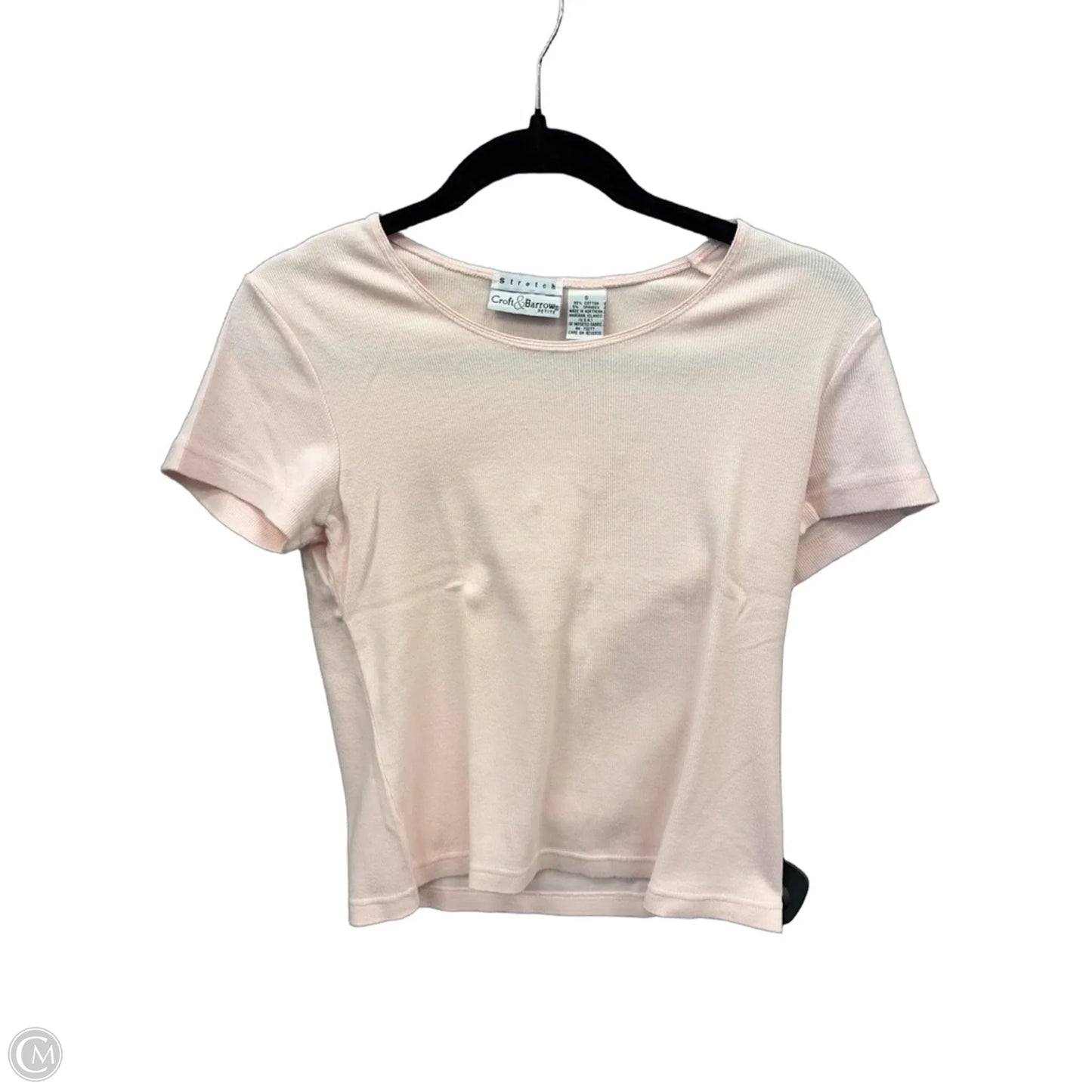 Top Short Sleeve Basic By Croft And Barrow In Pink, Size: S