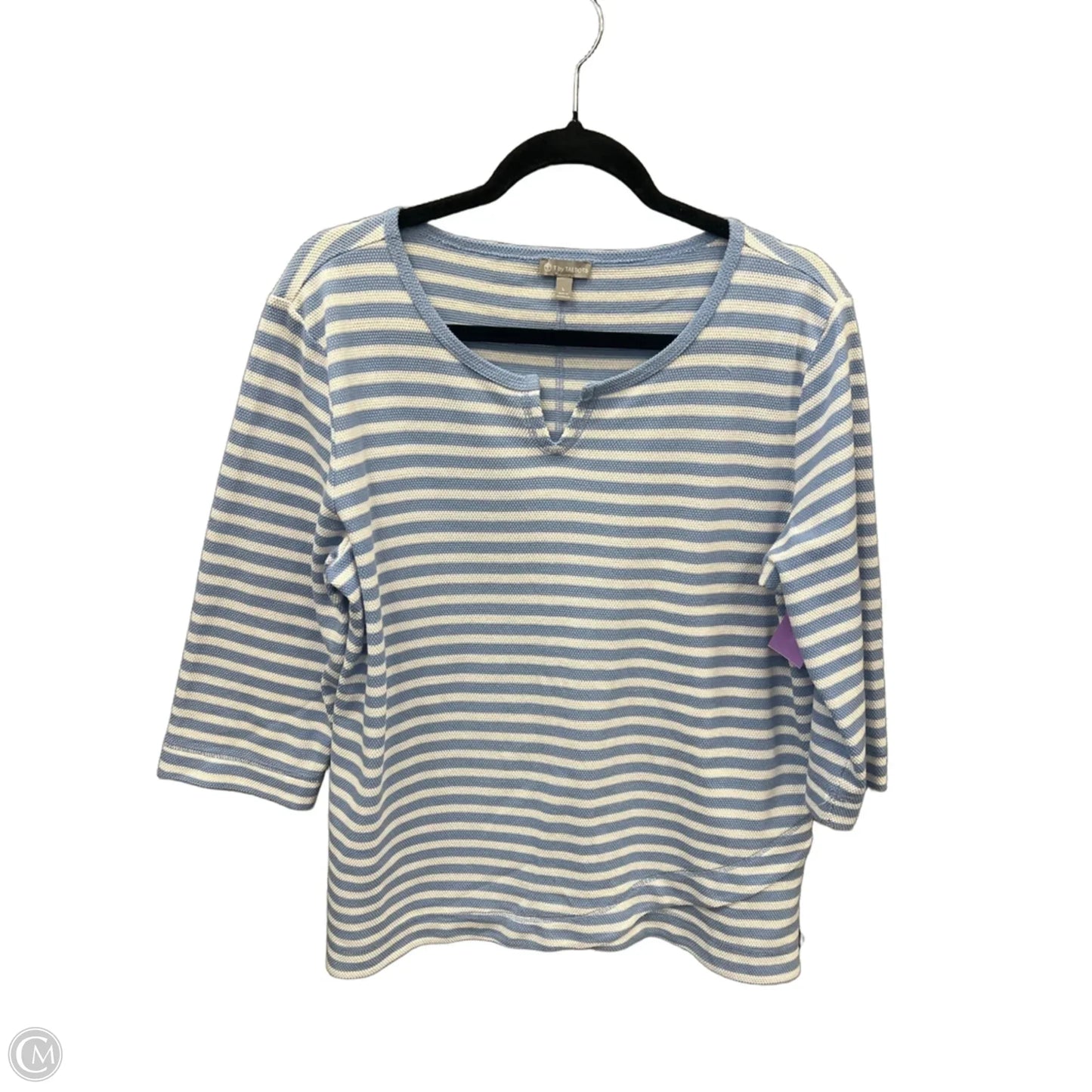 Top 3/4 Sleeve By Talbots In Striped Pattern, Size: L