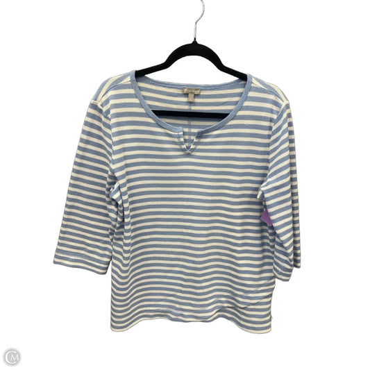 Top 3/4 Sleeve By Talbots In Striped Pattern, Size: L