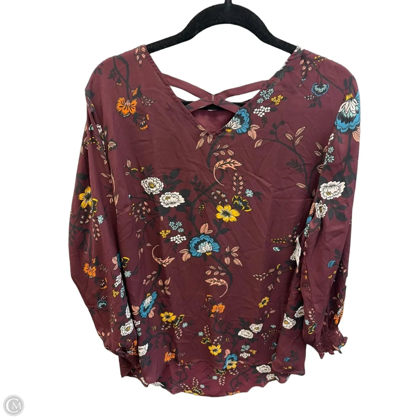 Blouse Long Sleeve By Maurices In Red, Size: 1x