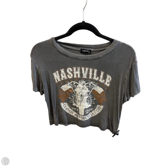 Top Short Sleeve By Originality In Grey, Size: S