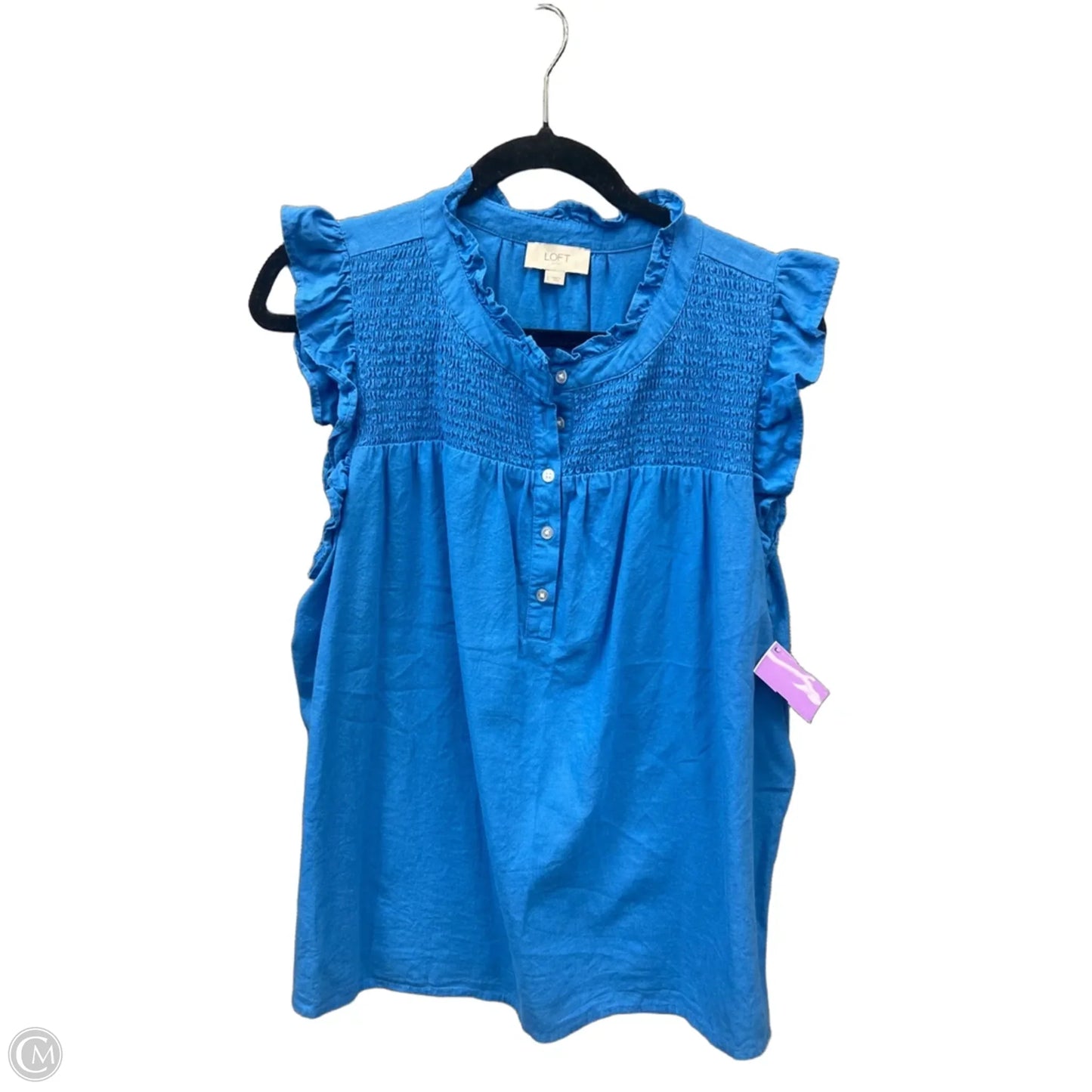 Top Sleeveless By Loft In Blue, Size: L