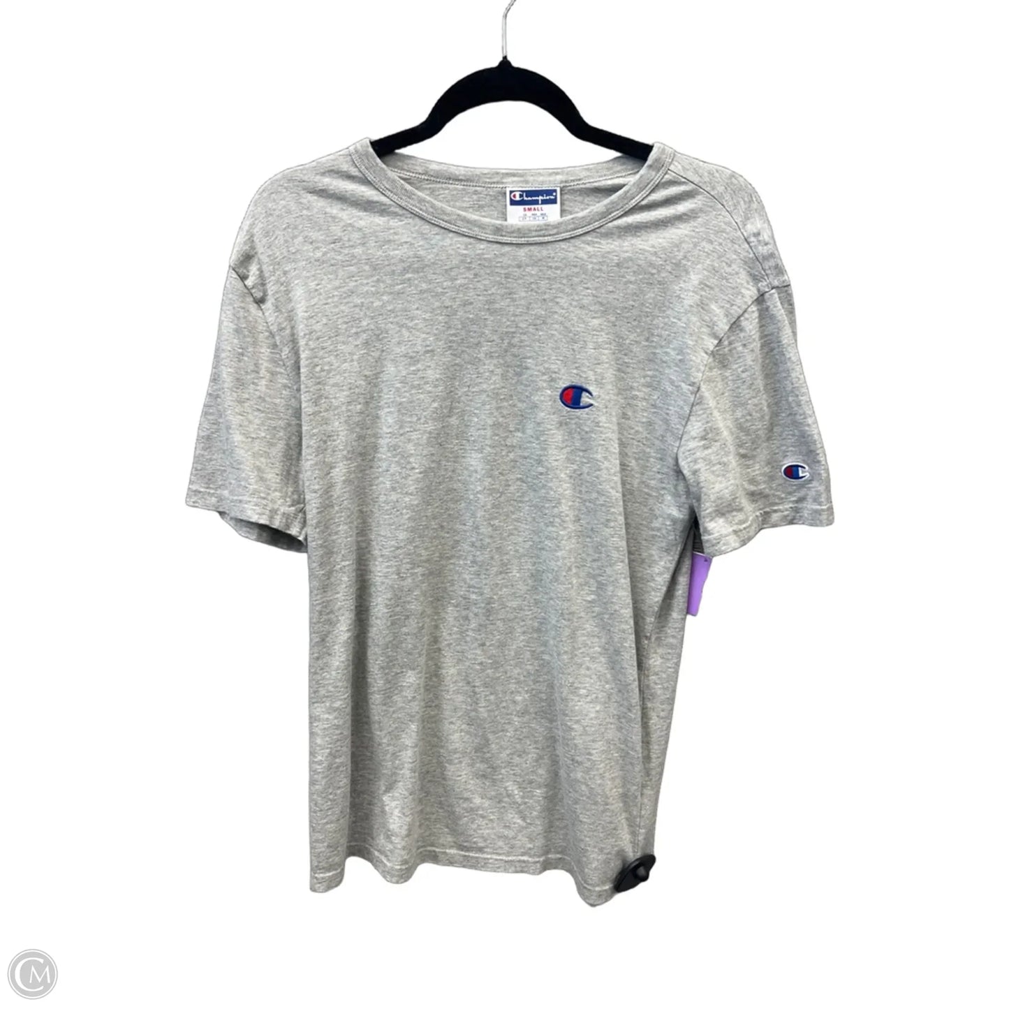 Top Short Sleeve By Champion In Grey, Size: Sp
