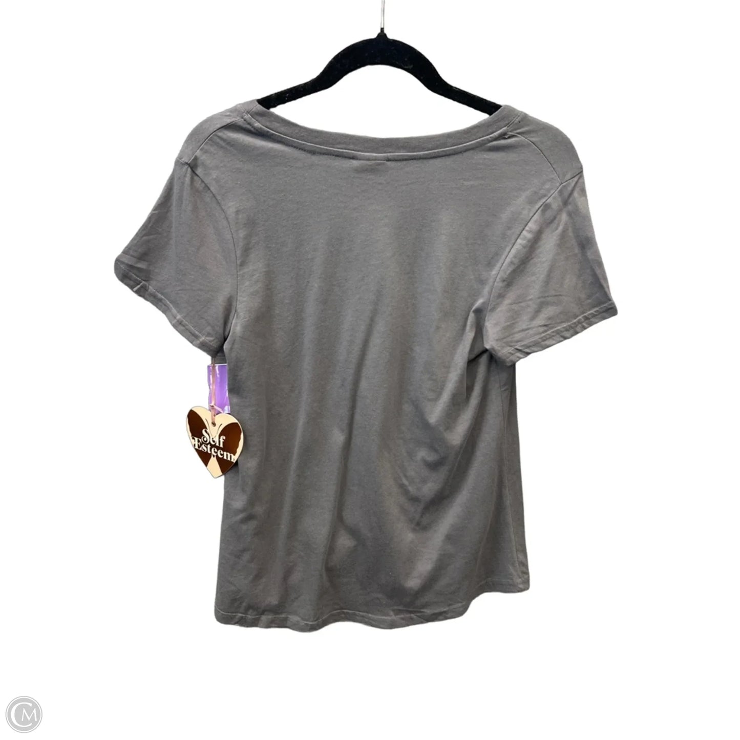 Top Short Sleeve By Self Esteem In Grey, Size: M