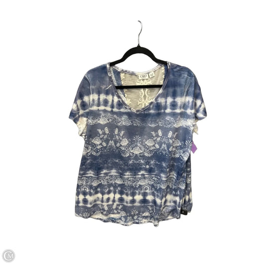 Top Short Sleeve By Cato In Blue, Size: 1x