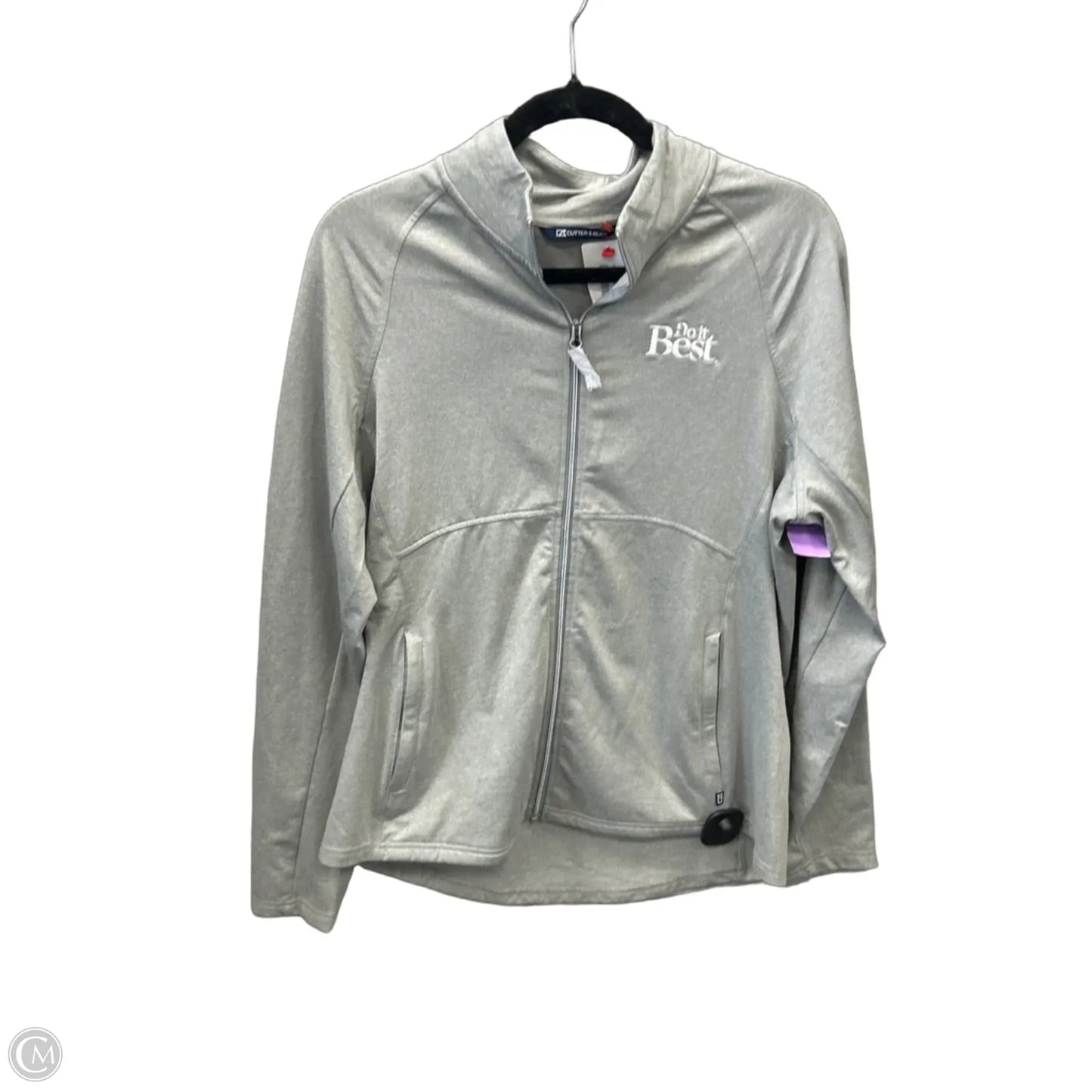 Athletic Jacket By Cutter And Buck In Grey, Size: L