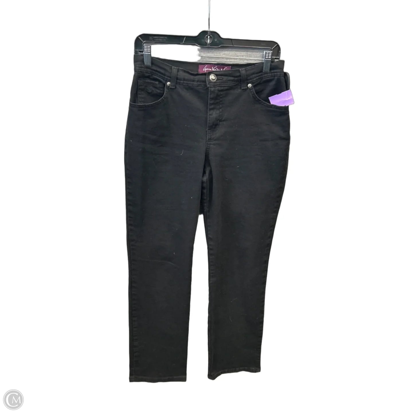 Jeans Straight By Gloria Vanderbilt In Black Denim, Size: 4
