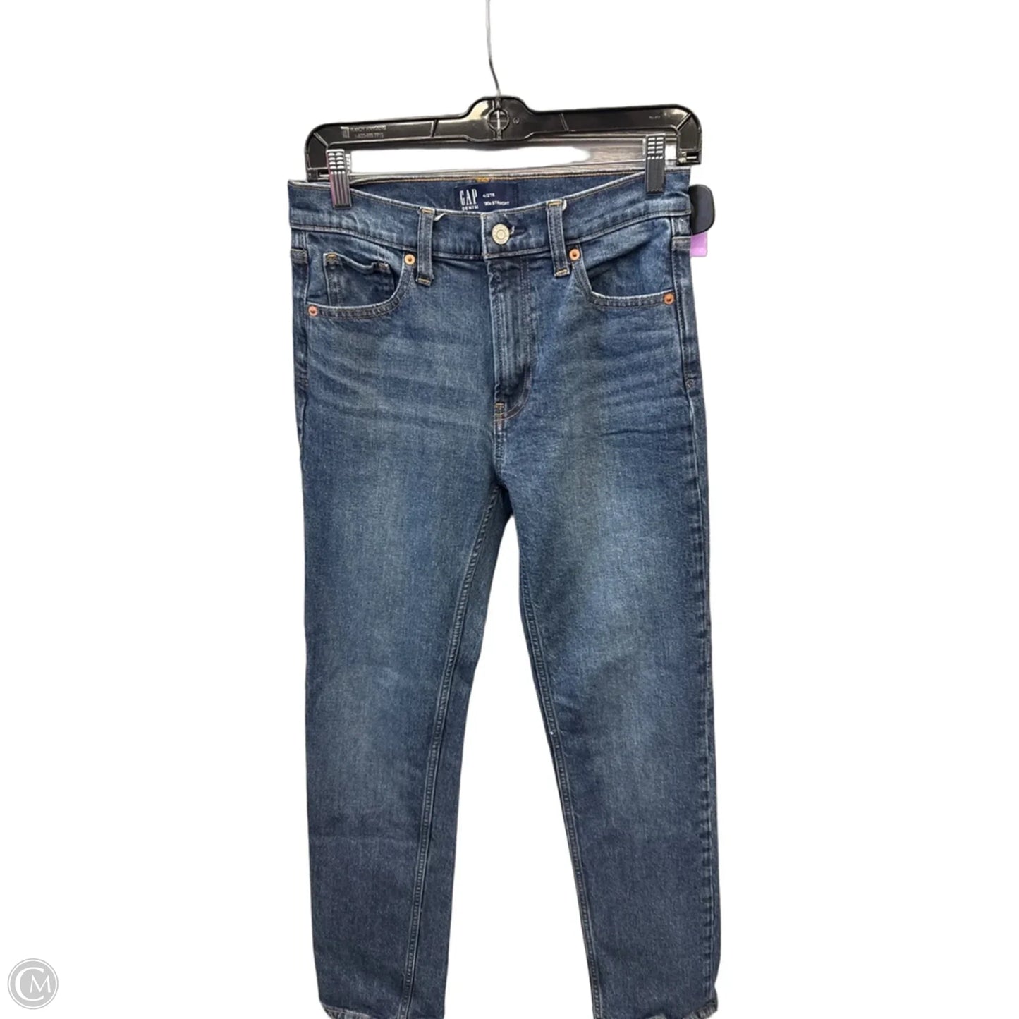 Jeans Straight By Gap In Blue Denim, Size: 4