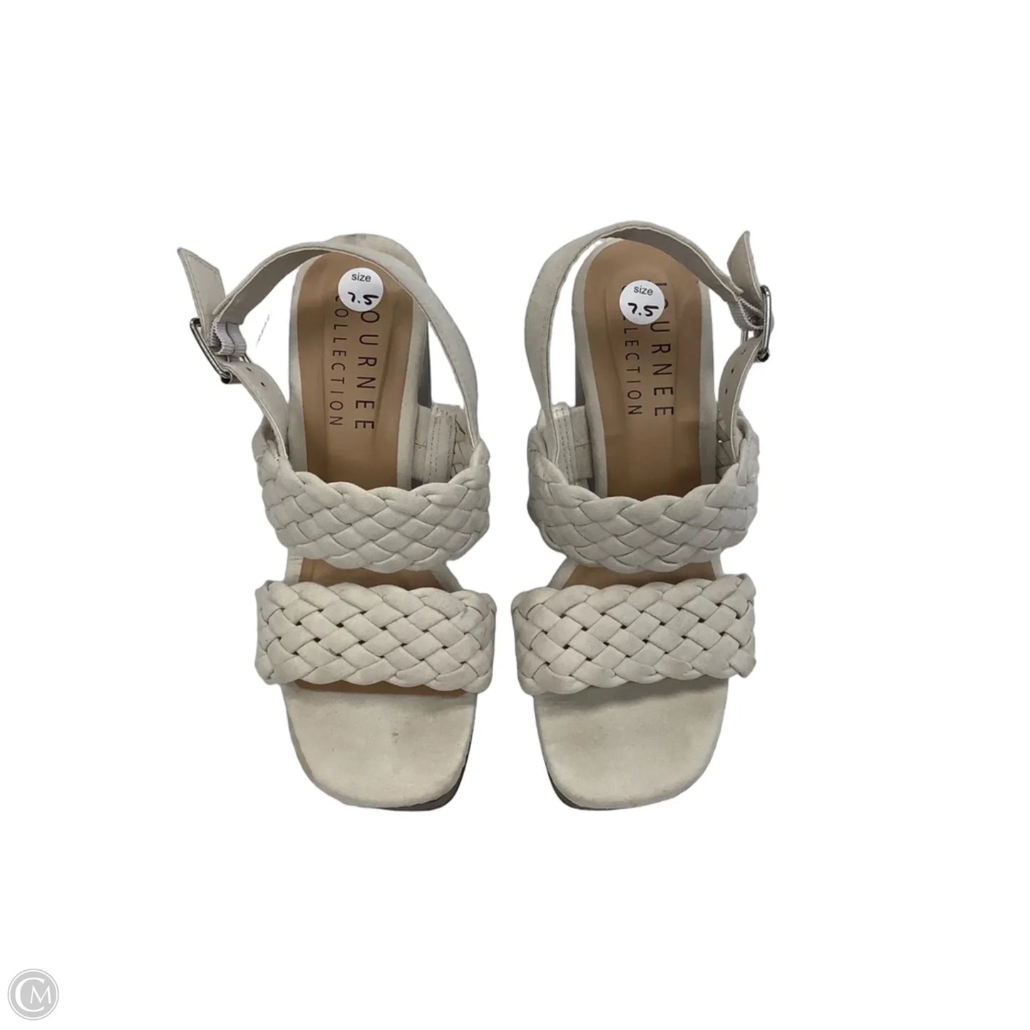 Sandals Heels Wedge By Journee In White, Size: 7.5