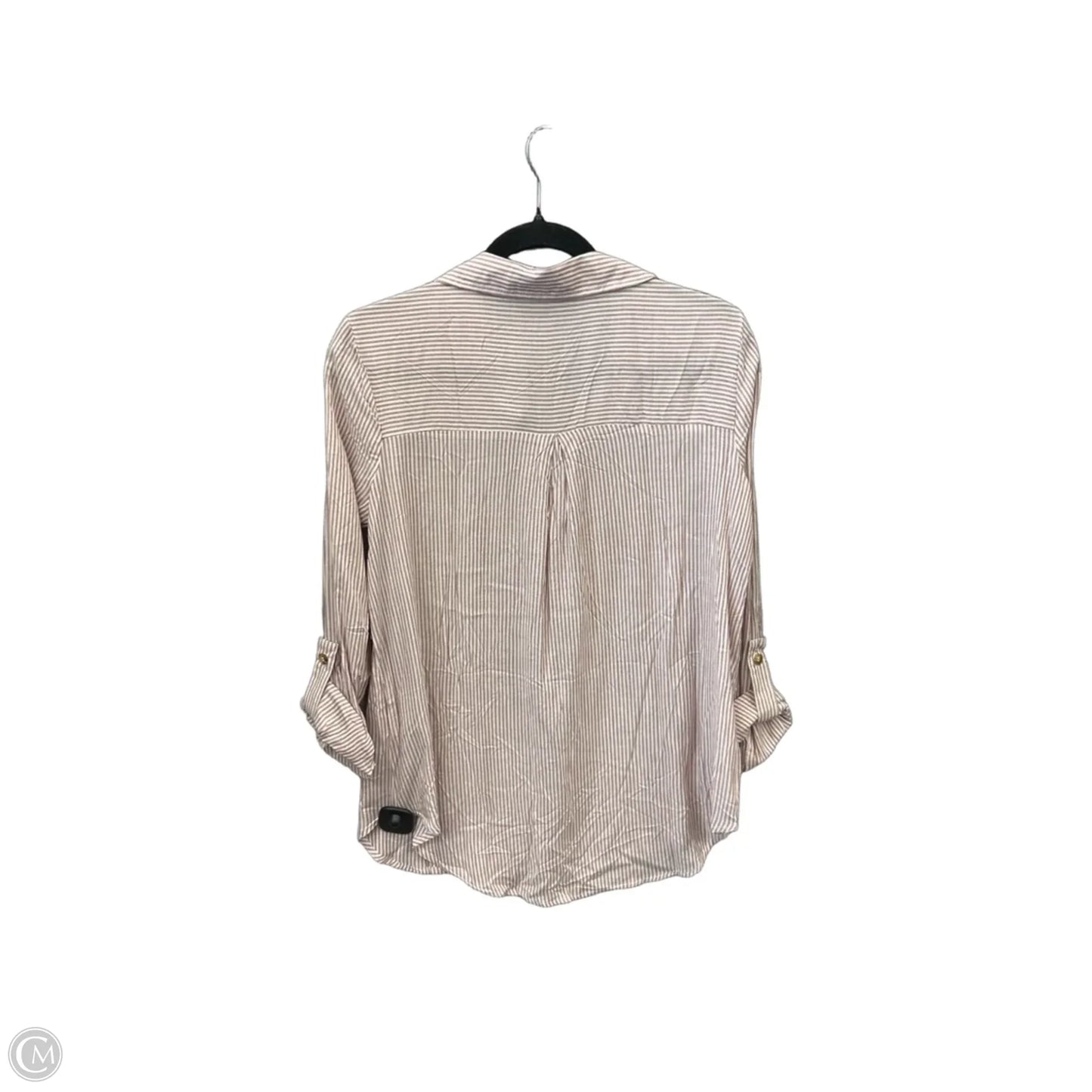 Top Long Sleeve By Blu Pepper In Striped Pattern, Size: M