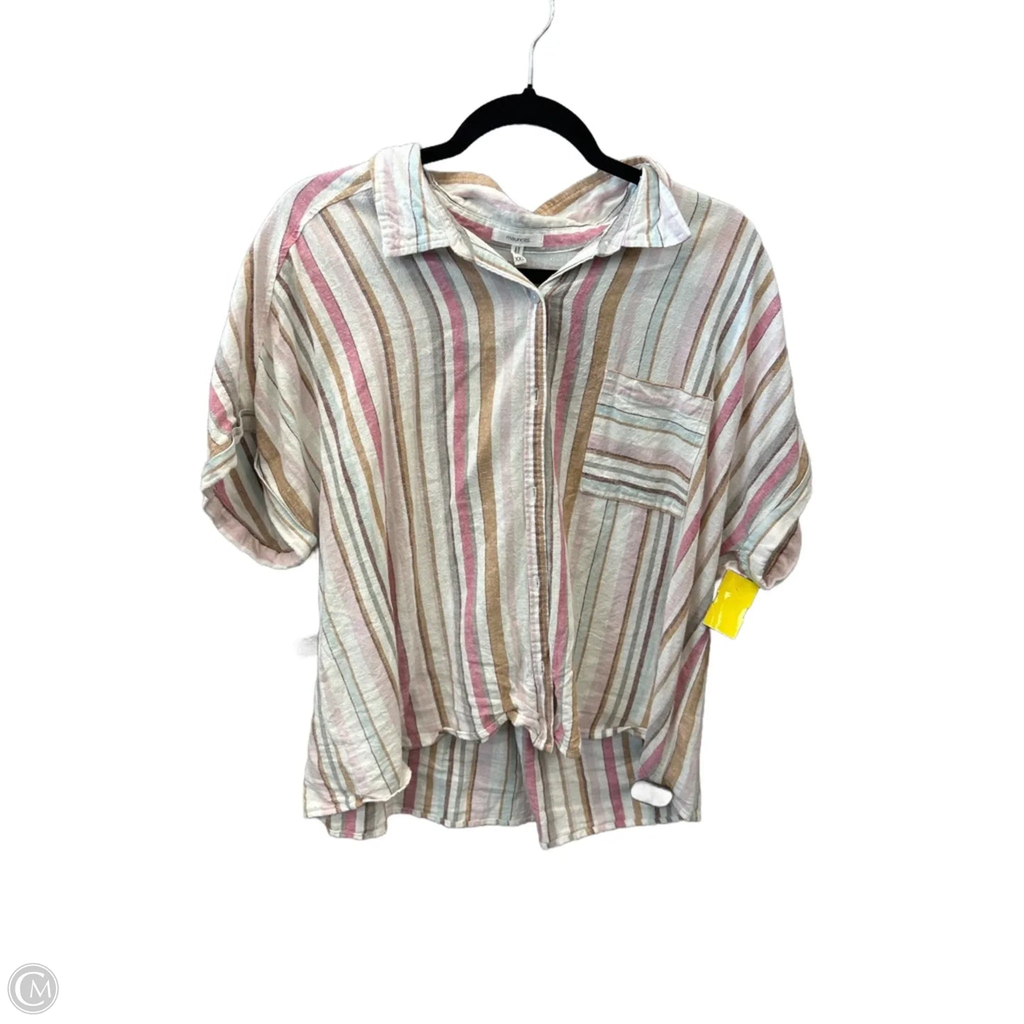 Top Short Sleeve By Maurices In Striped Pattern, Size: Xxl
