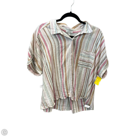 Top Short Sleeve By Maurices In Striped Pattern, Size: Xxl