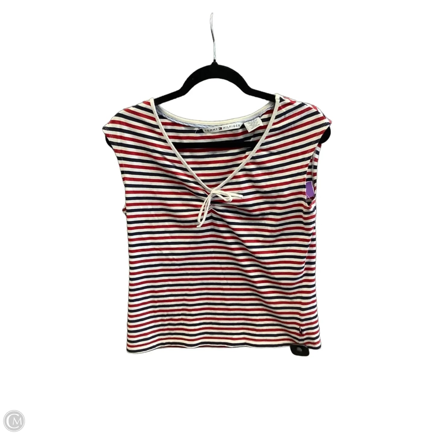 Top Sleeveless By Tommy Hilfiger In Striped Pattern, Size: L
