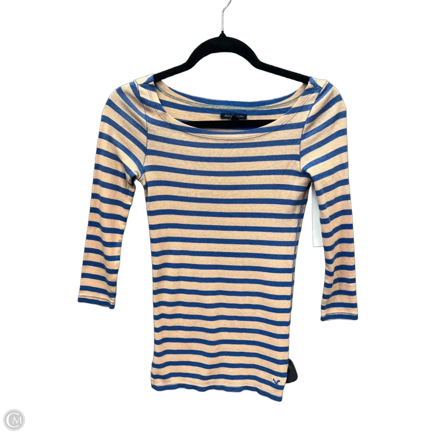 Top 3/4 Sleeve By American Eagle In Striped Pattern, Size: Sp