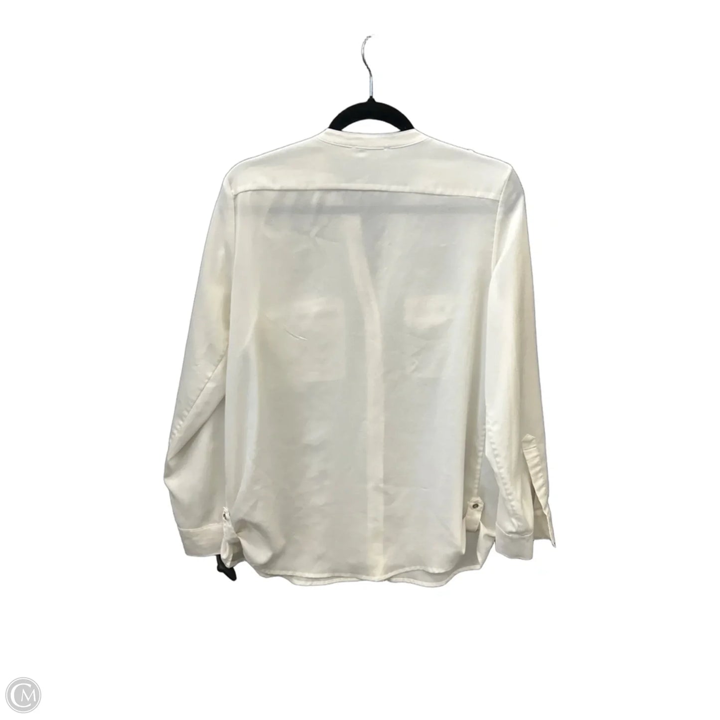 Top Long Sleeve By Calvin Klein In White, Size: M