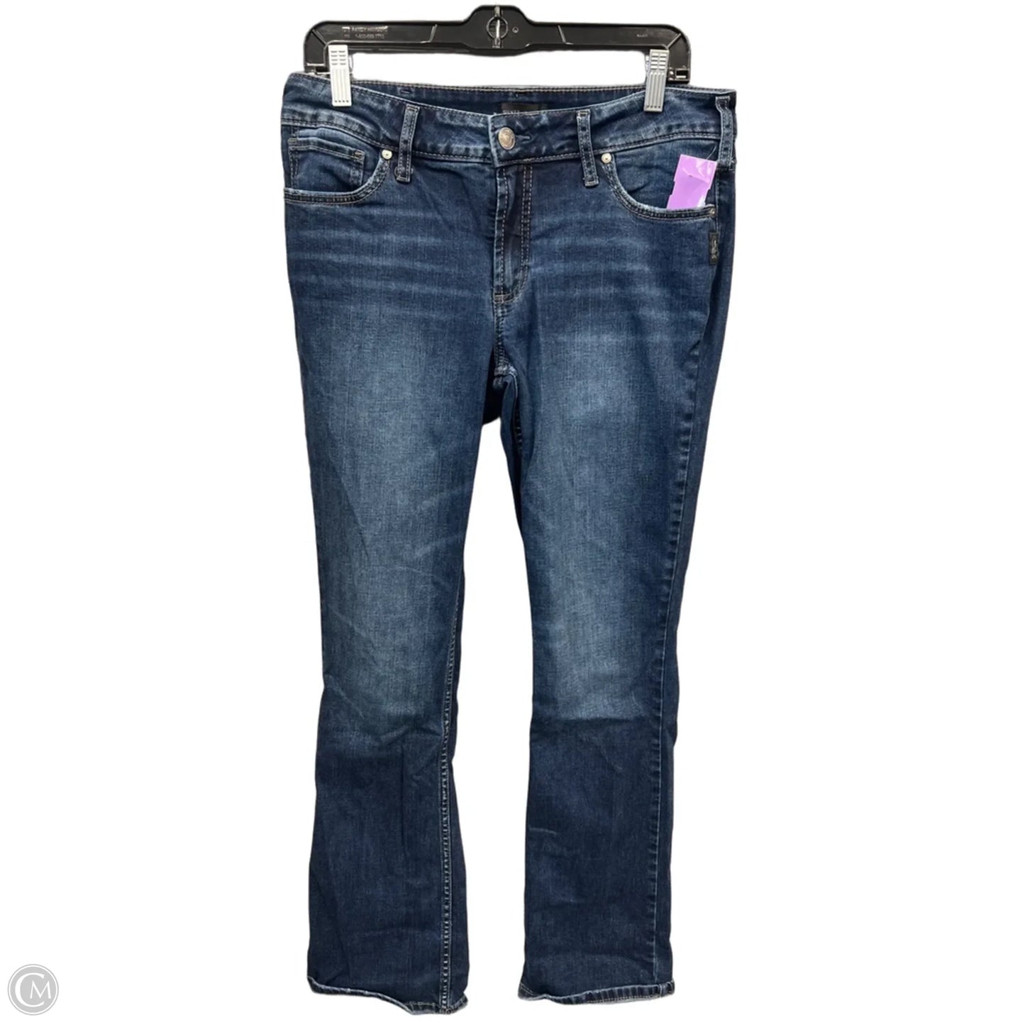 Jeans Boot Cut By Silver In Blue Denim, Size: 16
