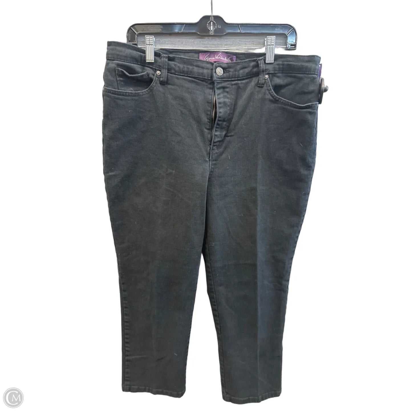 Jeans Straight By Gloria Vanderbilt In Black Denim, Size: 16