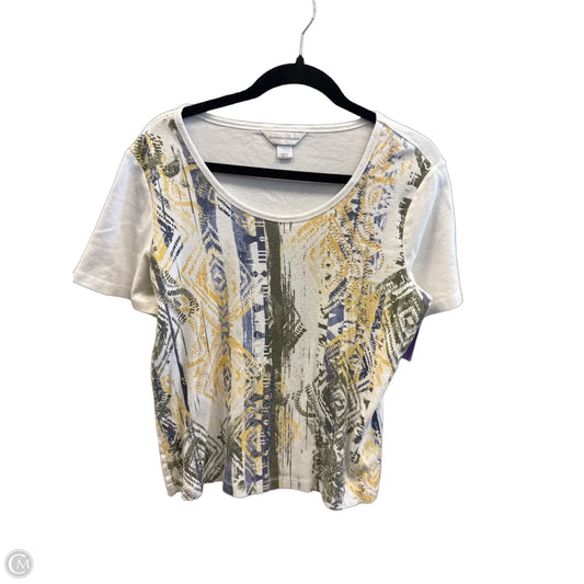 Top Short Sleeve By Christopher And Banks In White, Size: L