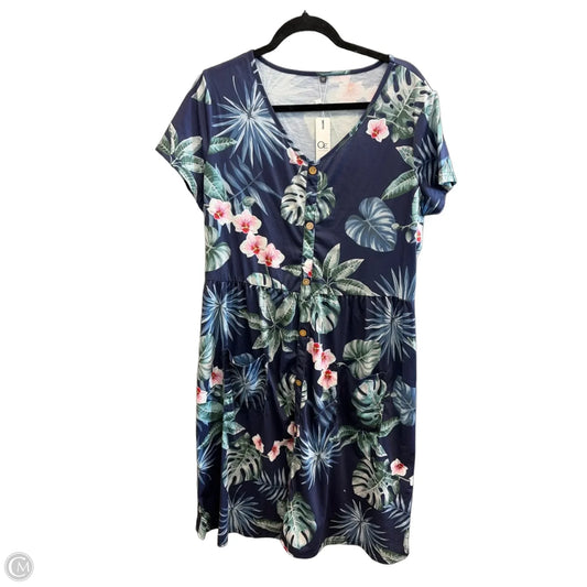 Dress Casual Midi By Clothes Mentor In Blue, Size: Xxl