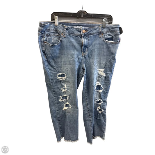Jeans Cropped By Maurices In Blue Denim, Size: 16
