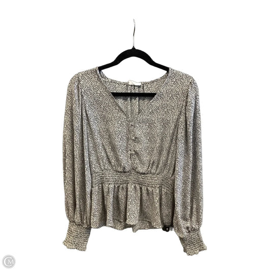 Blouse Long Sleeve By Sienna Sky In Black & White, Size: L