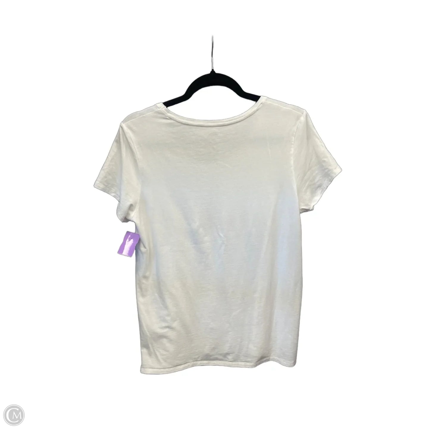 Top Short Sleeve Basic By Garnet Hill In White, Size: L