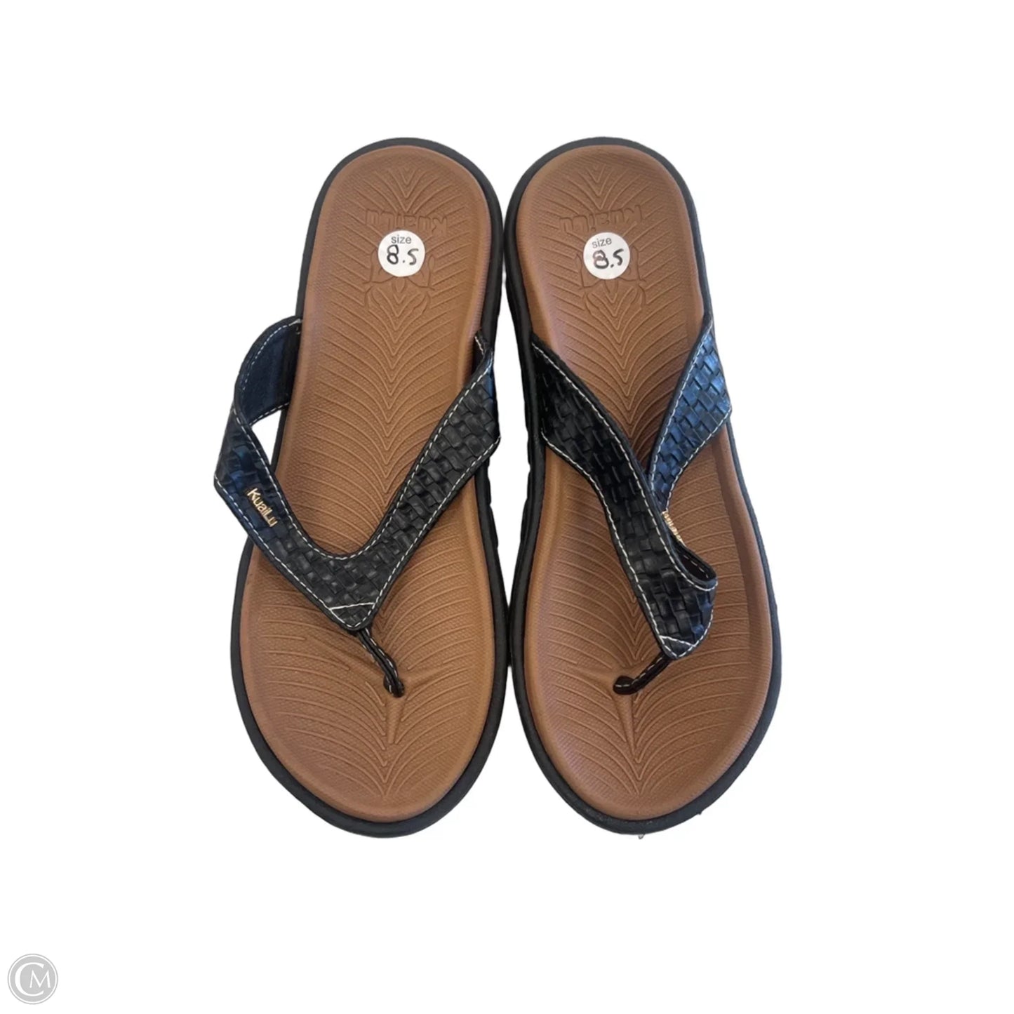 Sandals Flats By Clothes Mentor In Black, Size: 8.5