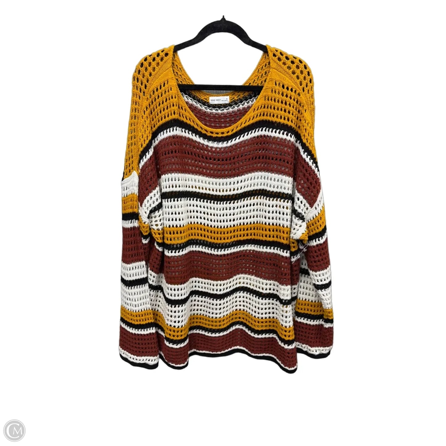 Sweater By Nine West In Striped Pattern, Size: 3x
