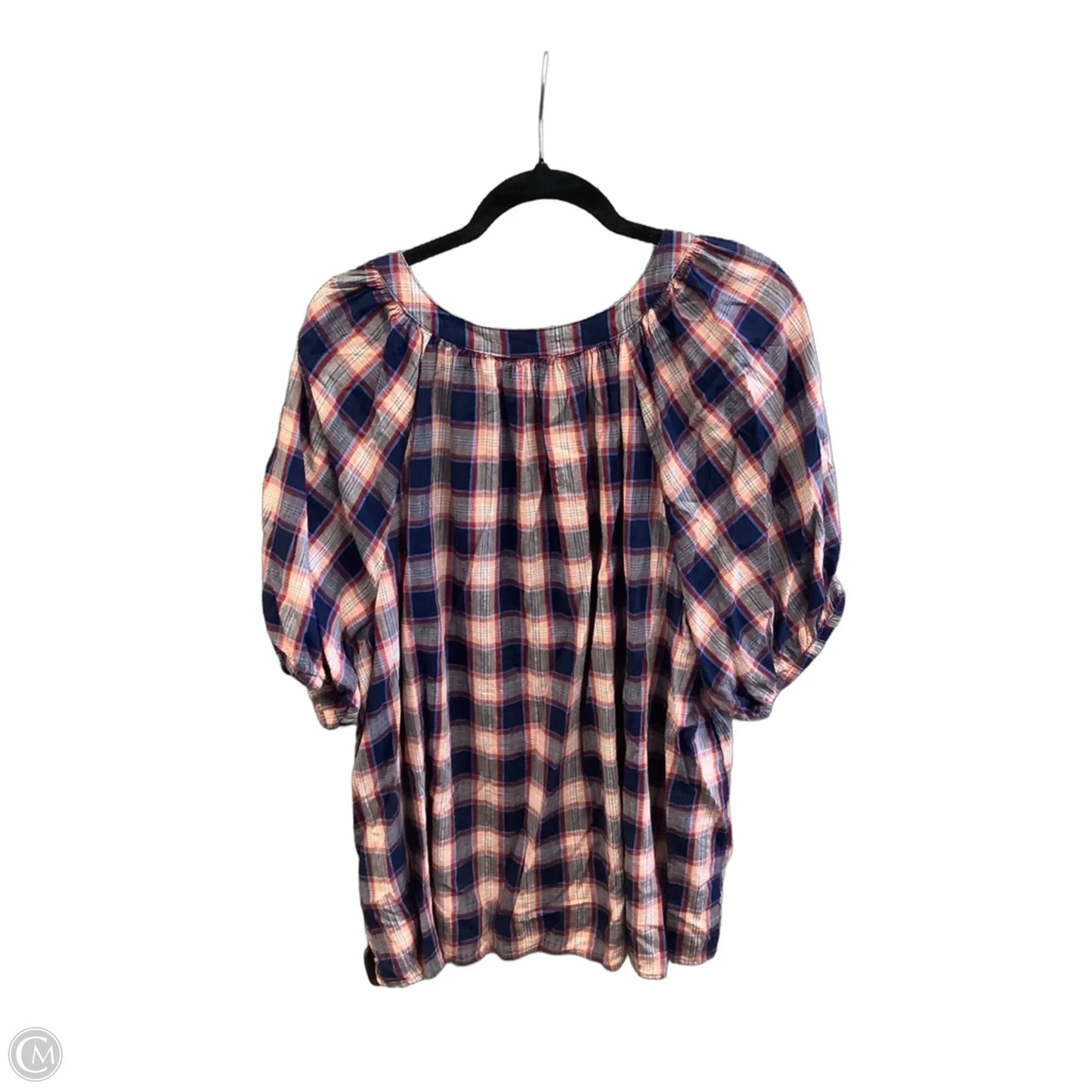 Top Short Sleeve By St Johns Bay In Plaid Pattern, Size: 3x
