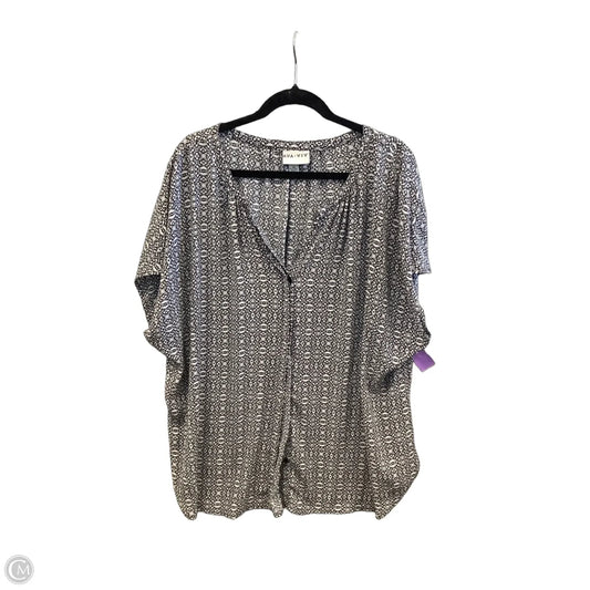 Top Short Sleeve By Ava & Viv In Black, Size: 3x