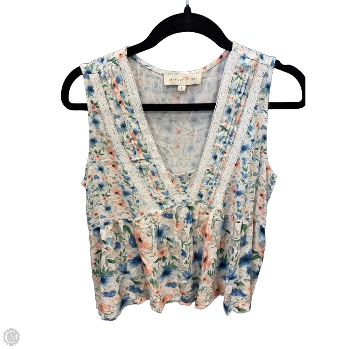 Top Sleeveless By Penelope Rose In Floral Print, Size: S