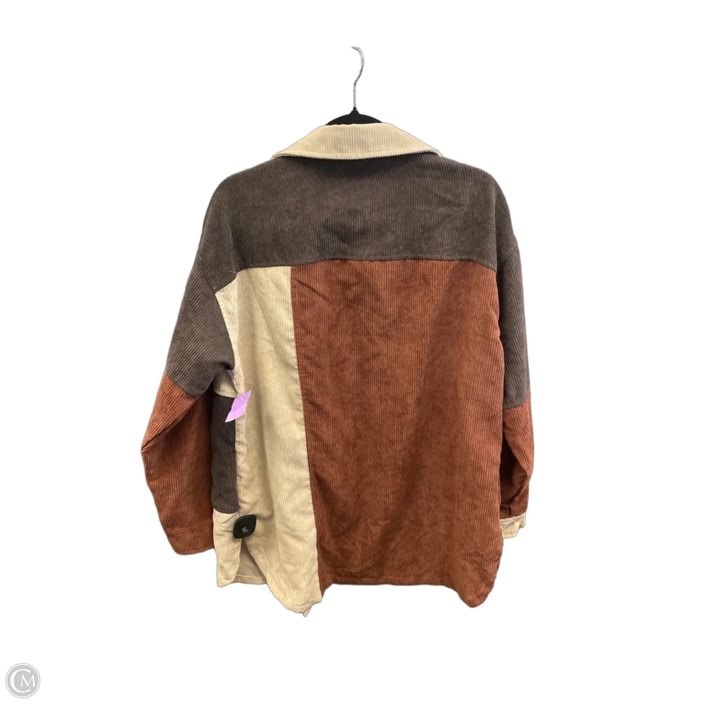 Jacket Shirt By Clothes Mentor In Brown & Tan, Size: S