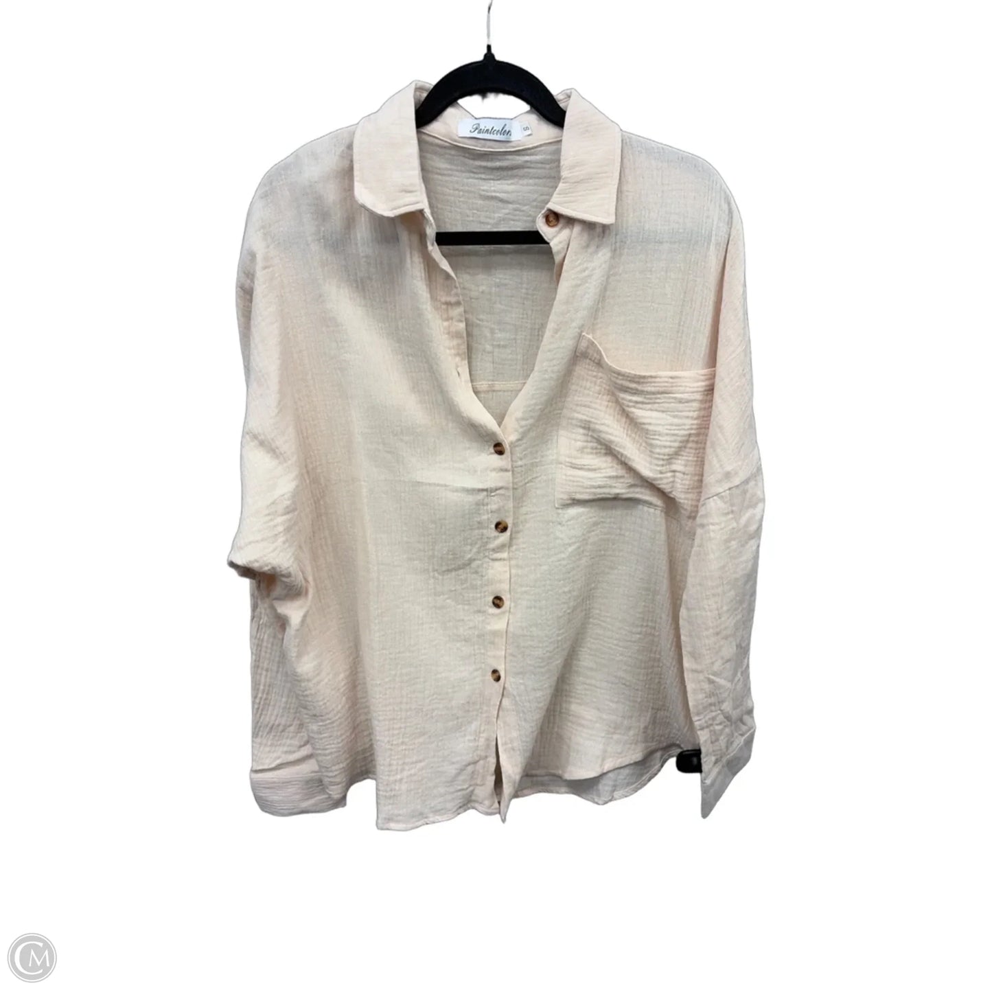 Top Long Sleeve By Clothes Mentor In Tan, Size: S
