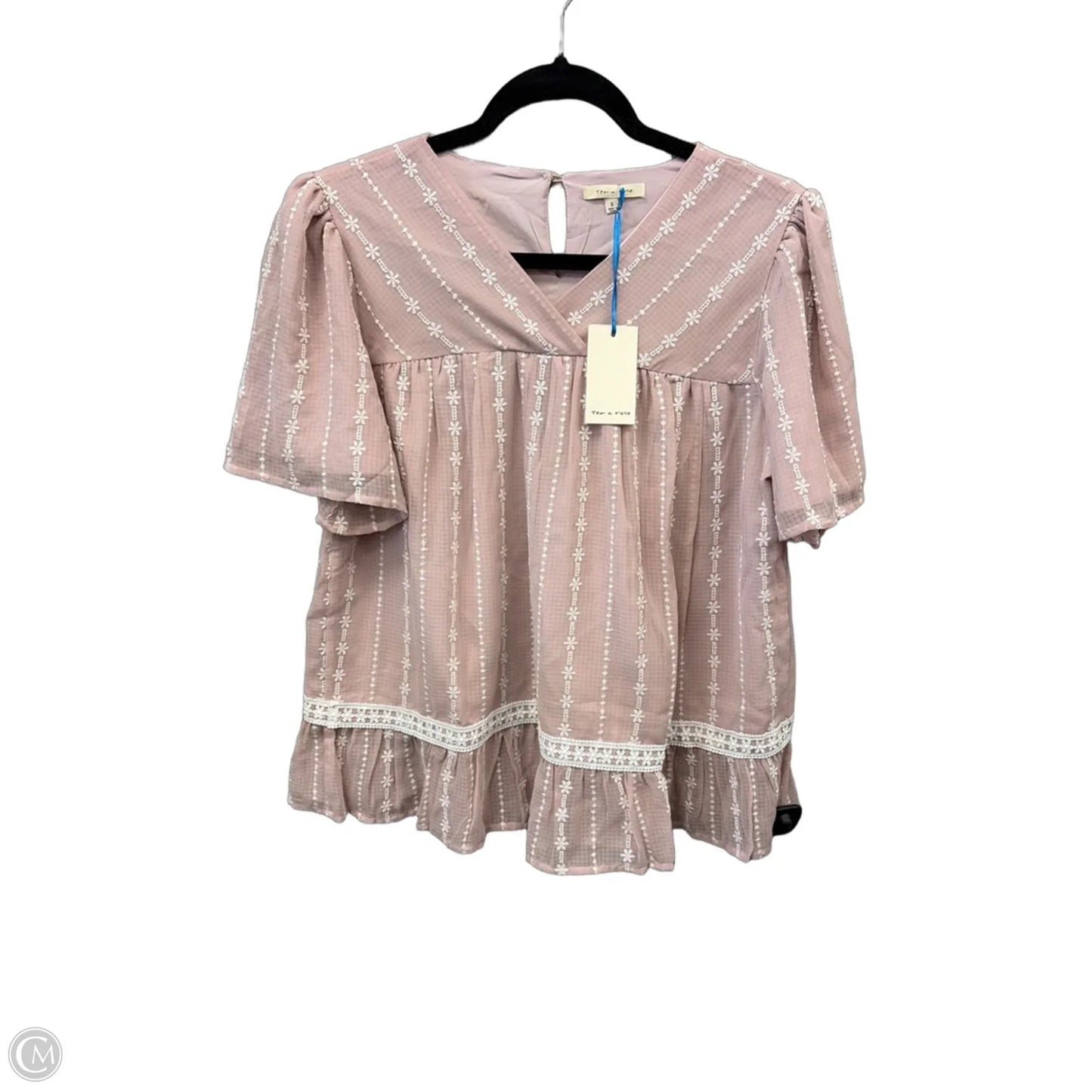 Top Short Sleeve By Tea N Rose In Pink, Size: S