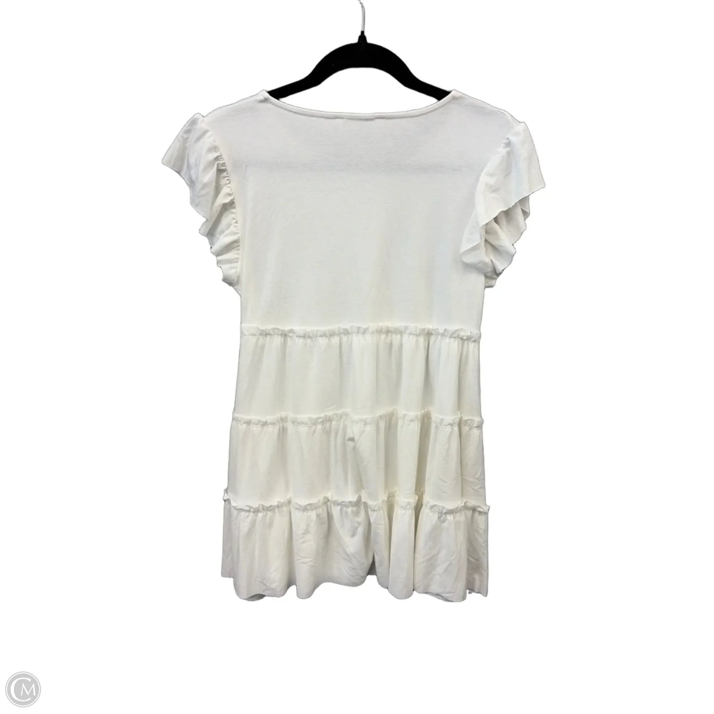Tunic Short Sleeve By Zenana In White, Size: S