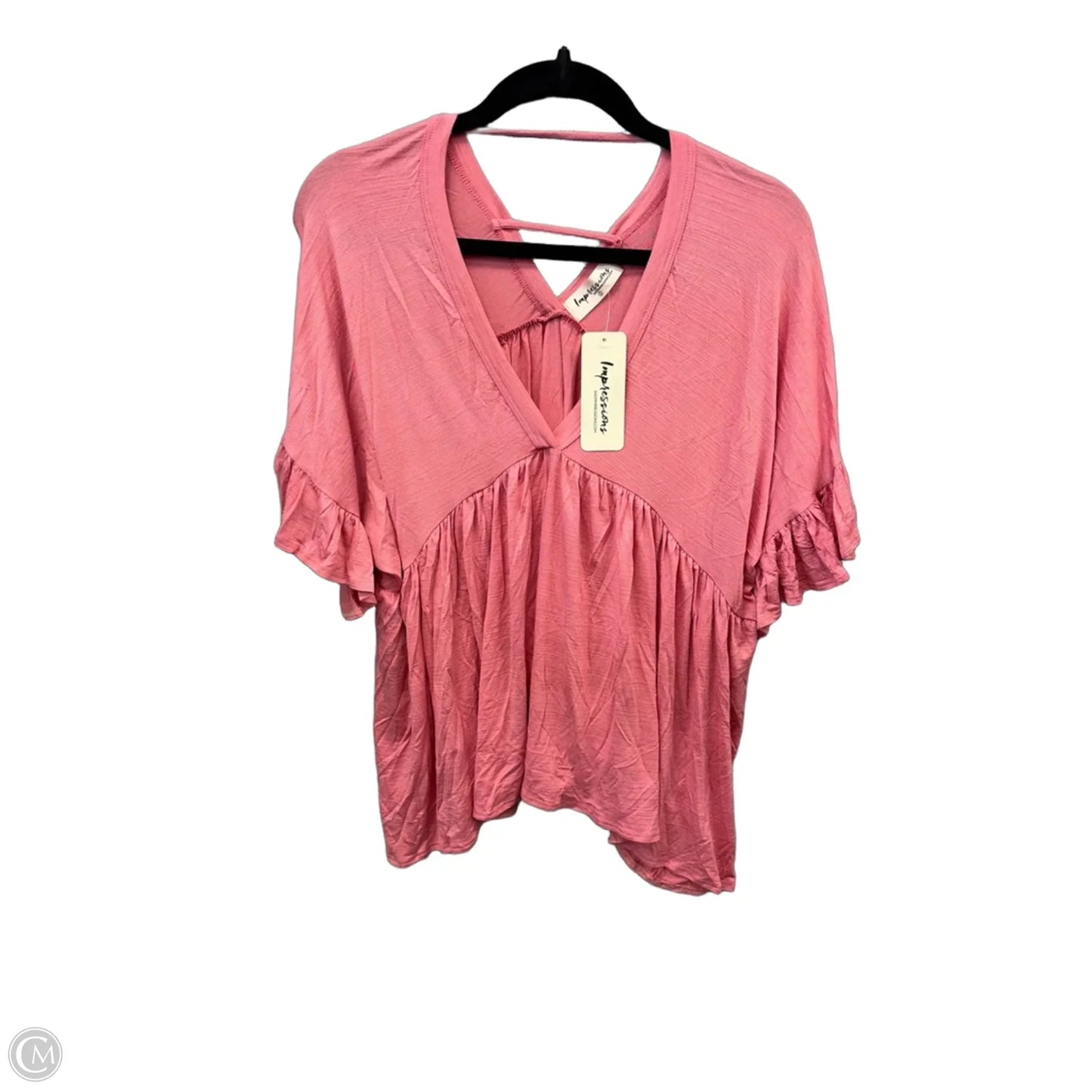 Top Short Sleeve By Impressions In Pink, Size: S