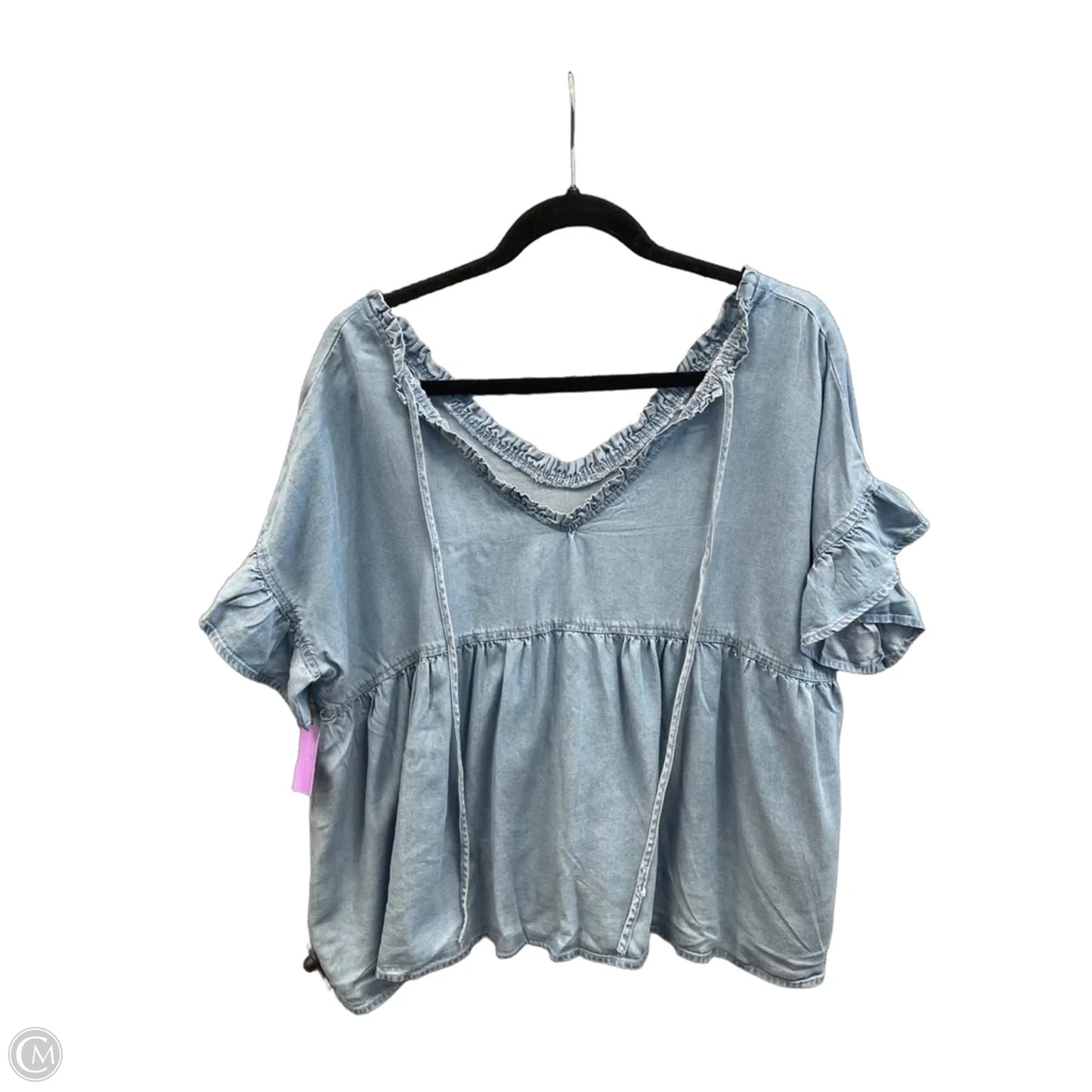 Top Short Sleeve By Hayden La In Blue Denim, Size: S