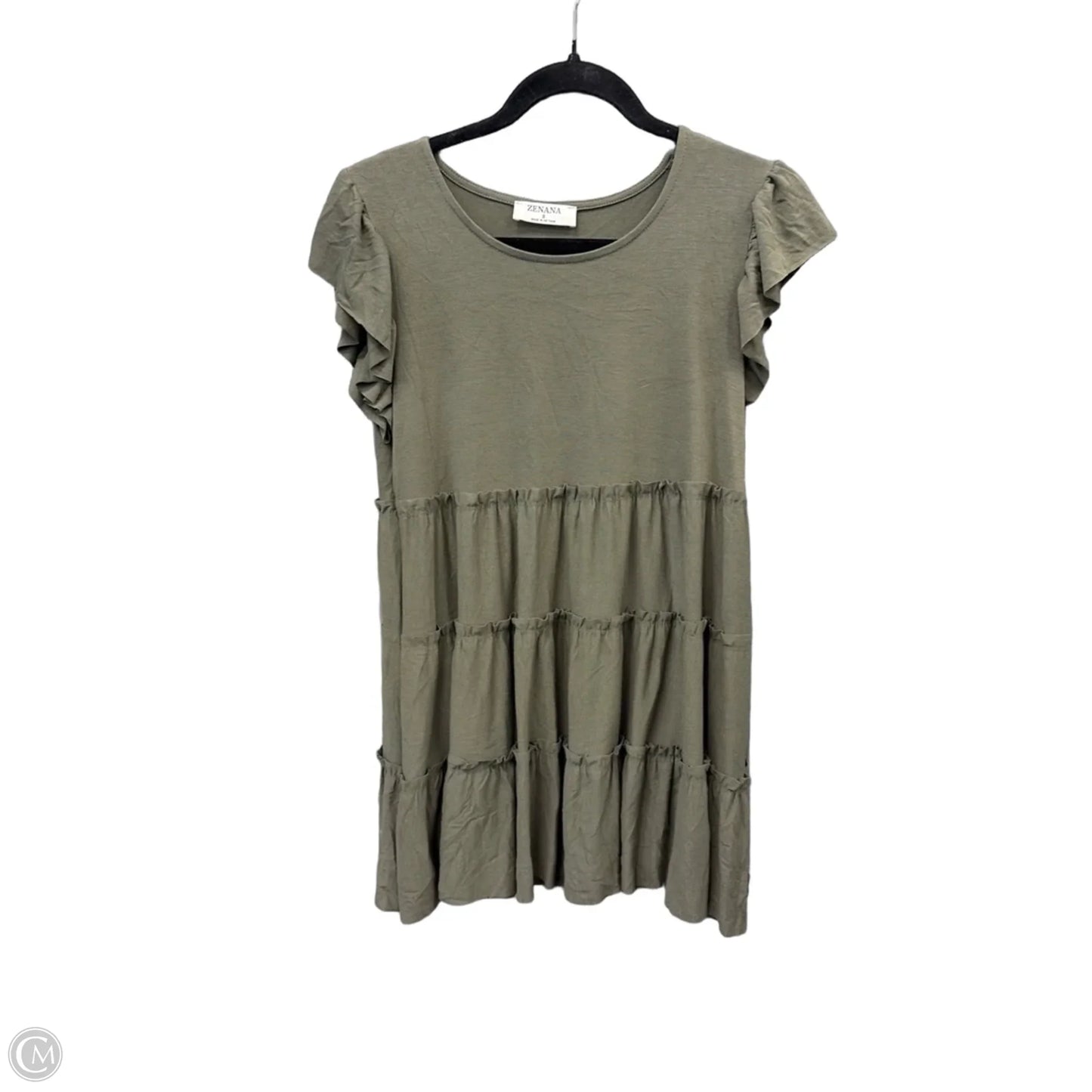 Tunic Short Sleeve By Zenana In Green, Size: S