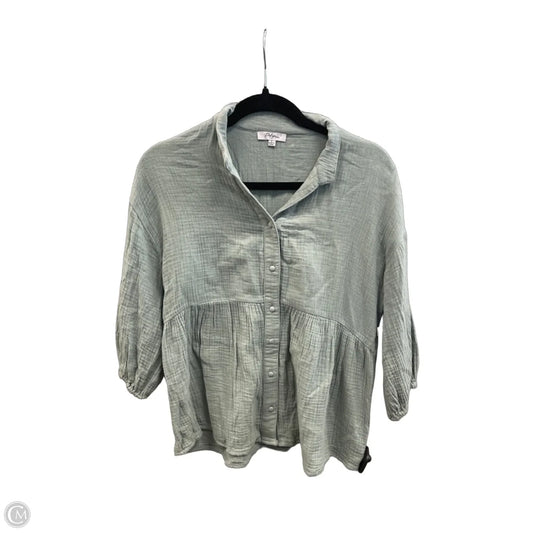 Top 3/4 Sleeve By Polygram In Green, Size: S