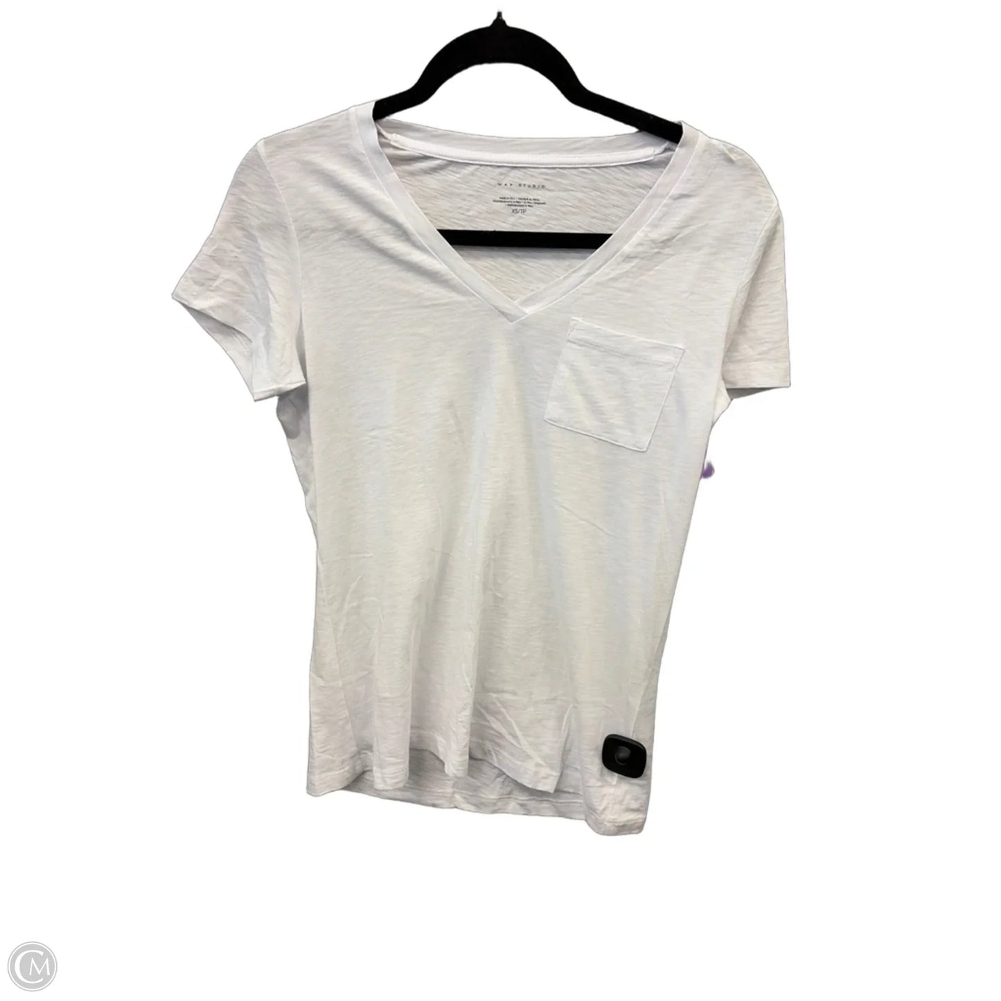 Top Short Sleeve Basic By Max Studio In White, Size: Xs